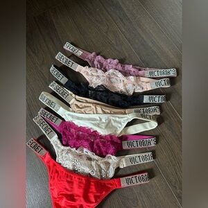 Lot of 8 Victoria's Secret Shine Strap Thongs